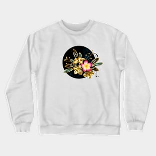 Golden plumeria in circle Crewneck Sweatshirt